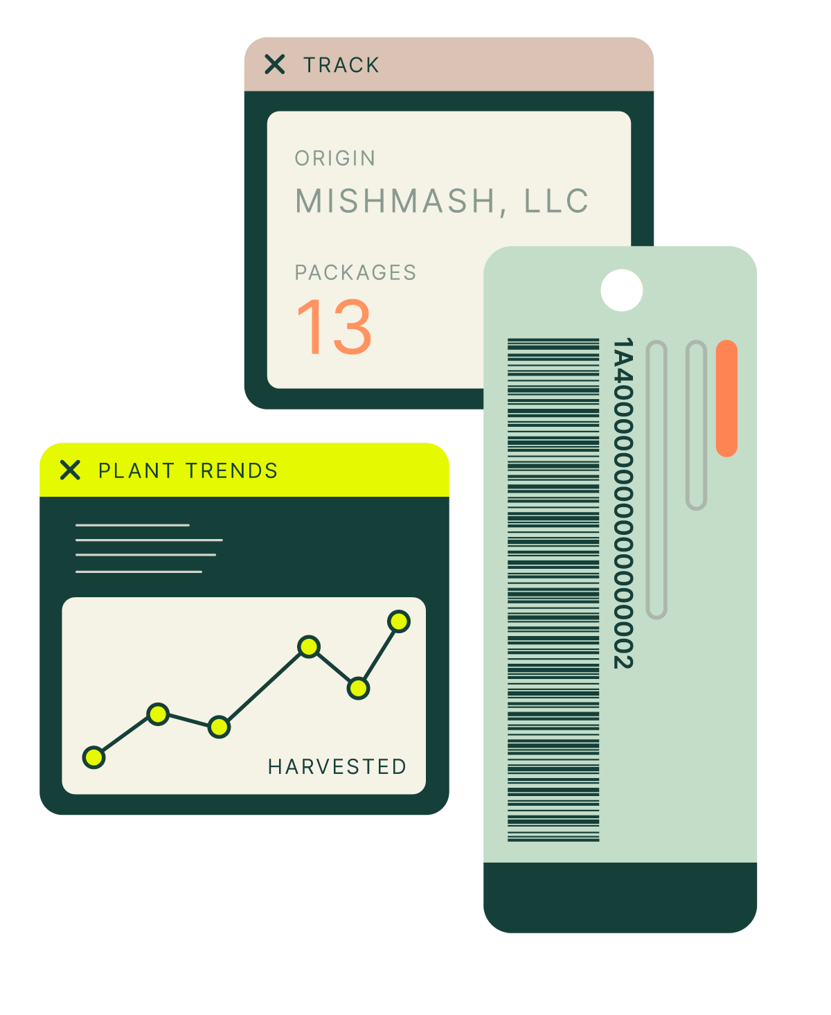 UI image showing data and an RFID tag