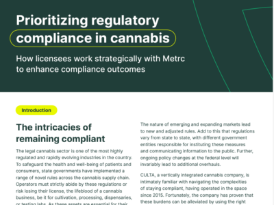 Prioritizing regulatory compliance in cannabis