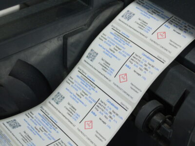 Labels being printed